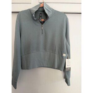 VUORI SEDONA CROPPED HALF ZIP IN MIST SZ MEDIUM NEW WITH TAGS PULLOVER WOMENS
